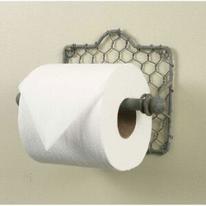 NEW! Farmhouse Chicken Wire Toilet Paper Roll Holder Country Primitive Bathroom